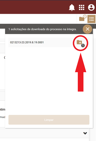 Ícone de solicitação de download